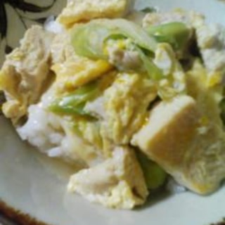 冷凍豆腐の卵とじ丼